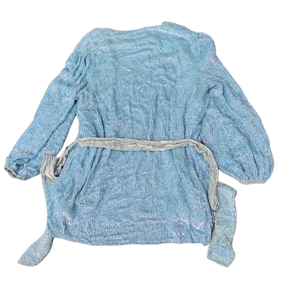 Retrofete Sky Blue Sequin Wrap Dress - Picture 5 of 9